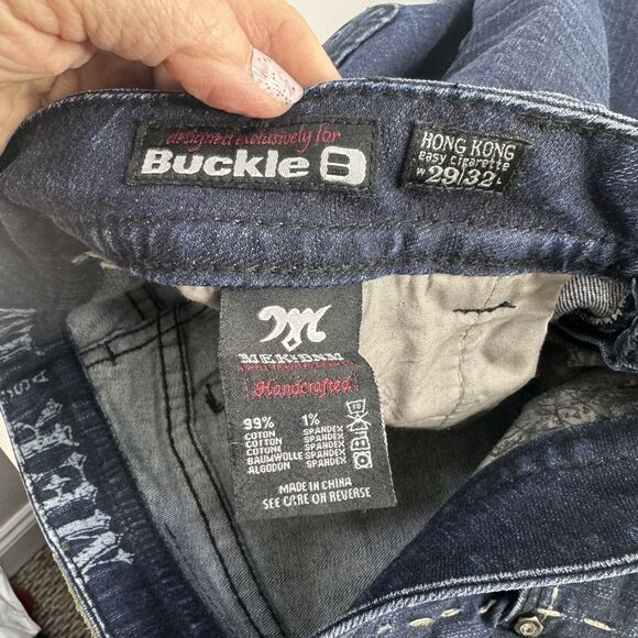 MEK DNM Womens Jeans Sz 29 X 32 Shanghai Easy Cigarette Logo Well Traveled 32x33 - Picture 7 of 7